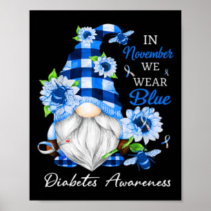 In november Draag we het bewustzijn van de blauwe  Poster