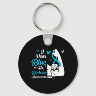 In november Draag we het bewustzijn van de blauwe Sleutelhanger