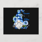 In november Draag we het bewustzijn van de blauwe  Uitnodiging Briefkaart (Voorkant)