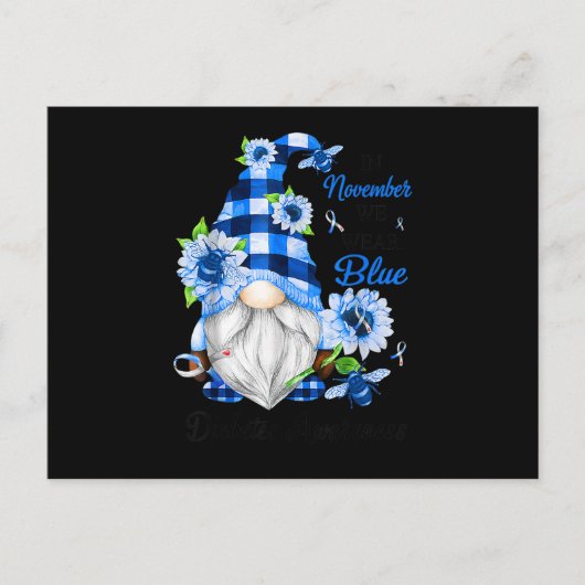 In november Draag we het bewustzijn van de blauwe Uitnodiging Briefkaart (Voorkant)