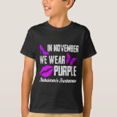 In november Draag we het bewustzijn van Paarse Alz T-shirt (Voorkant)