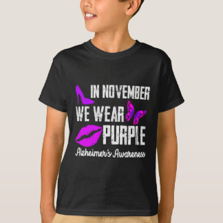 In november Draag we het bewustzijn van Paarse Alz T-shirt