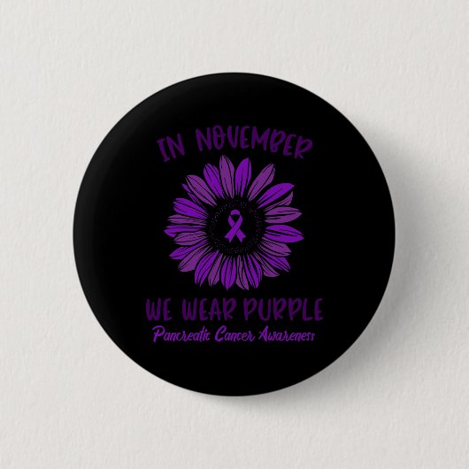 In november Draag we het bewustzijn van pancreaska Ronde Button 5,7 Cm (Voorkant)