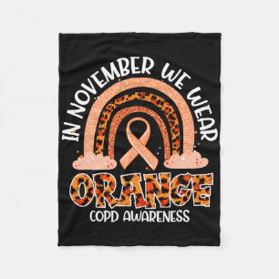 In november Draag we het Oranje Rainbow Crps bewus Fleece Deken