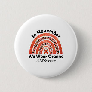 In november Draag we het Oranje Rainbow Crps bewus Ronde Button 5,7 Cm