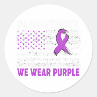 In november Draag we het Paarse Heimerheimer Bewus Ronde Sticker