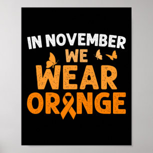 In november Draag we Oranje CRPS-bewustzijn Poster