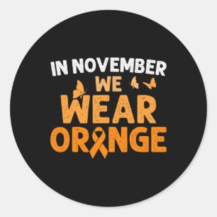 In november Draag we Oranje CRPS-bewustzijn Ronde Sticker