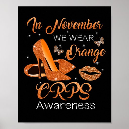 In november Draag we Oranje hoge hakken schoenen C Poster (Voorkant)