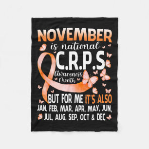 In november Draag we Oranje lint CRPS Awareness M Fleece Deken