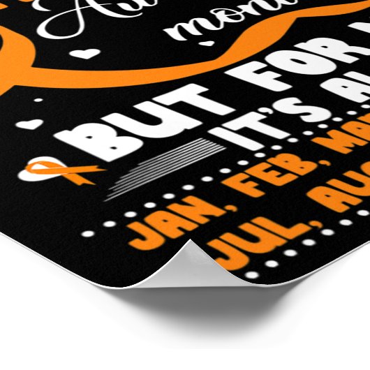 In november Draag we Oranje lint CRPS Awareness M Poster (Hoek)