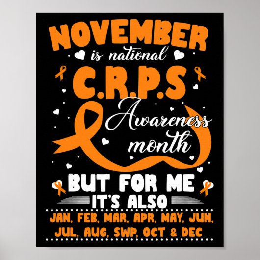 In november Draag we Oranje lint CRPS Awareness M Poster (Voorkant)