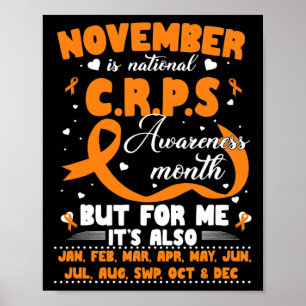 In november Draag we Oranje lint CRPS Awareness M Poster