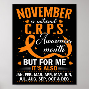 In november Draag we Oranje lint CRPS Awareness M Poster