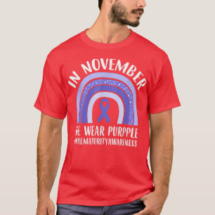 In november draag we paars, prematuriteit t-shirt