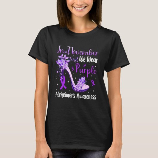 In november Draag we Paarse Alzheimer's Awareness  T-shirt (Voorkant)