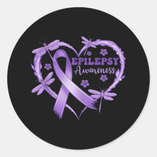 In november Draag we Paarse epilepsie bewustzijn l Ronde Sticker