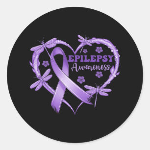 In november Draag we Paarse epilepsie bewustzijn l Ronde Sticker
