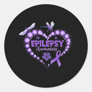 In november Draag we Paarse epilepsie bewustzijn l Ronde Sticker
