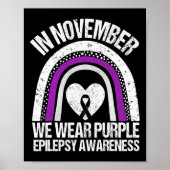 In november Draag we Paarse Epilepsie Bewustzijn R Poster (Voorkant)