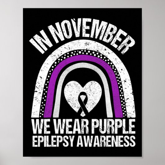In november Draag we Paarse Epilepsie Bewustzijn R Poster (Voorkant)