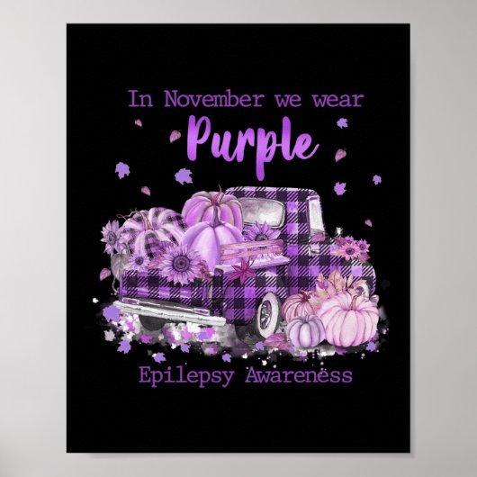 In november Draag we Paarse Epilepsy Awarenes Poster (Voorkant)