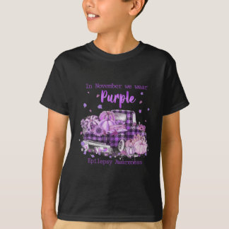 In november Draag we Paarse Epilepsy Awarenes T-shirt