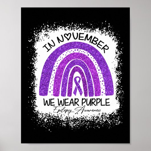 In november Draag we Paarse Epilepsy Bewustheid Poster (Voorkant)