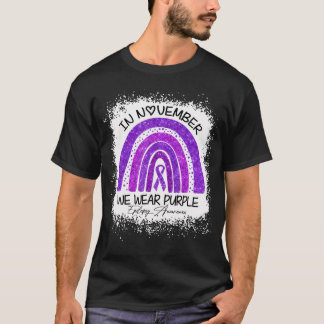In november Draag we Paarse Epilepsy Bewustheid T-shirt
