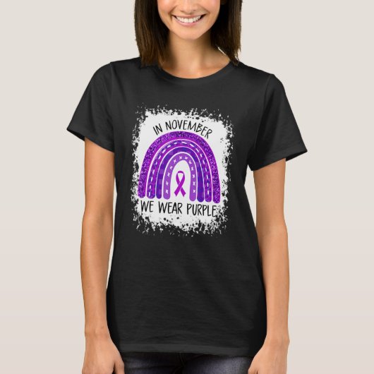 In november Draag we Paarse Epilepsy Bewustwording T-shirt (Voorkant)