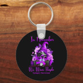 In november Draag we Paarse Gnome Ribbon Epilepsie Sleutelhanger (Voorkant)