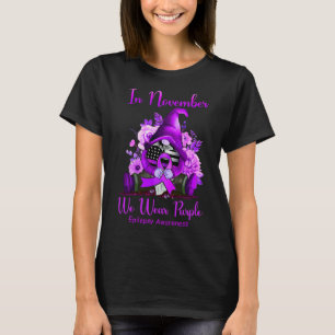 In november Draag we Paarse Gnome Ribbon Epilepsie T-shirt