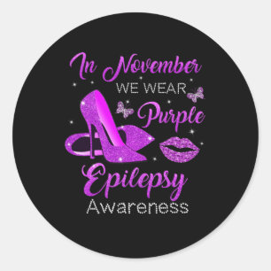 In november Draag we Paarse hoogvlakte epilepsie A Ronde Sticker
