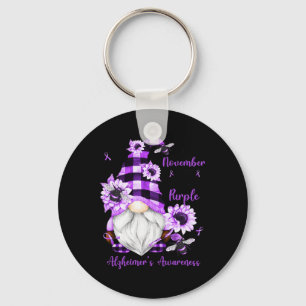 In november Draag we Paarse kabouters Alzheimer Aw Sleutelhanger
