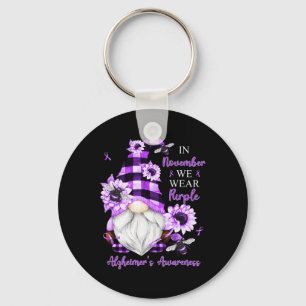In november Draag we Paarse kabouters Alzheimer Aw Sleutelhanger