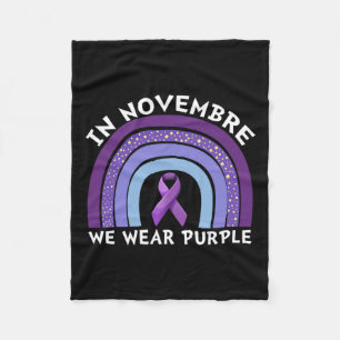 In november Draag we Paarse pancreaskanker Fleece Deken