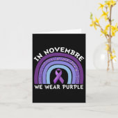 In november Draag we Paarse pancreaskanker Kaart (Gele Bloem)