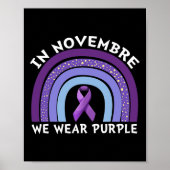 In november Draag we Paarse pancreaskanker Poster (Voorkant)