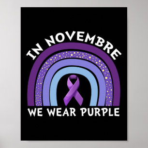 In november Draag we Paarse pancreaskanker Poster
