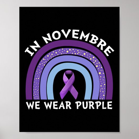 In november Draag we Paarse pancreaskanker Poster (Voorkant)
