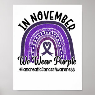 In november Draag we Paarse pancreaskanker Poster