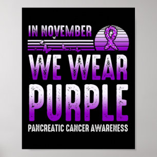 In november Draag we Paarse pancreaskanker Poster