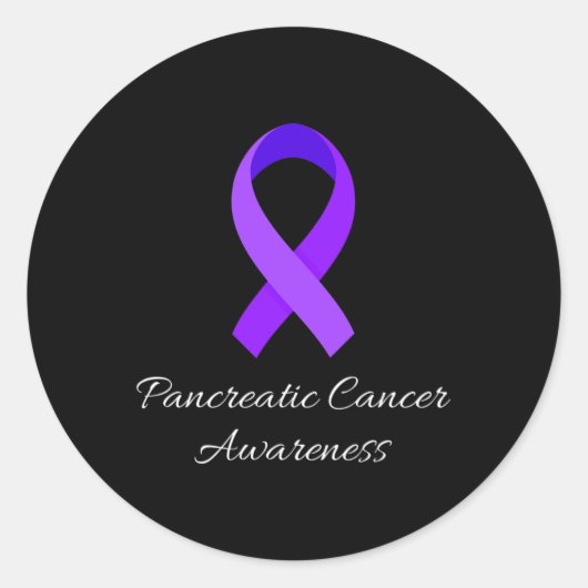 In november Draag we Paarse pancreaskanker Ronde Sticker (Voorkant)