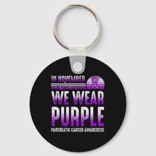 In november Draag we Paarse pancreaskanker Sleutelhanger