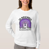In november Draag we Paarse pancreaskanker T-shirt (Voorkant)