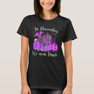 In november Draag we Paarse pompoen Epilepsy Aware T-shirt