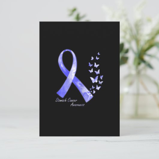 In november Draag we Periwinkle Ribbon Stomach Can Bedankkaart (Staand voorkant)