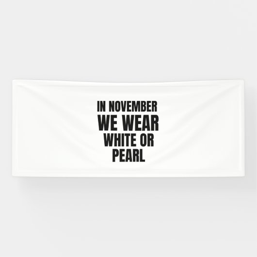 In november draag we witte of parelkanker spandoek (Horizontaal)
