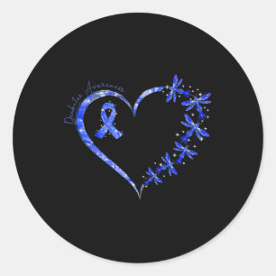 In November dragen we Blauwe Diabetes Bewustzijn D Ronde Sticker