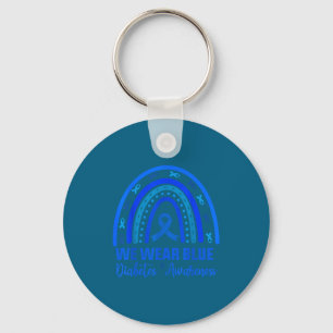 In november dragen we blauwe diabetesbewustzijn sleutelhanger